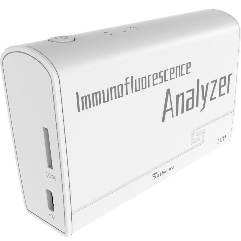 Immunofluoresence Analyzer L100 kädessä pidettävä muotoilu